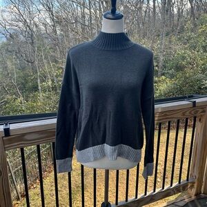 Women’s If It Where Me Black and Gray Turtleneck Sweater